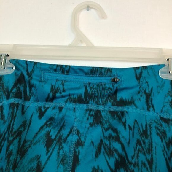 Z BY ZELLA Slim Ikat Legging Teal Blue Black Geometric Printed Active Workout XS - Picture 8 of 8